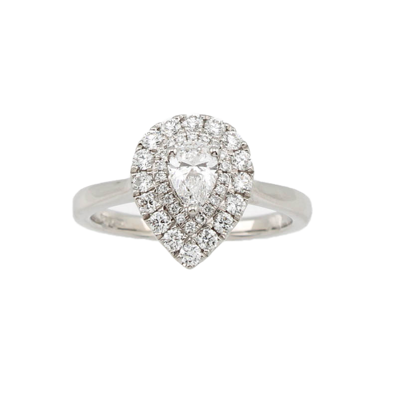 Pre-Owned Platinum Diamond Cluster Ring 0.69ct Total