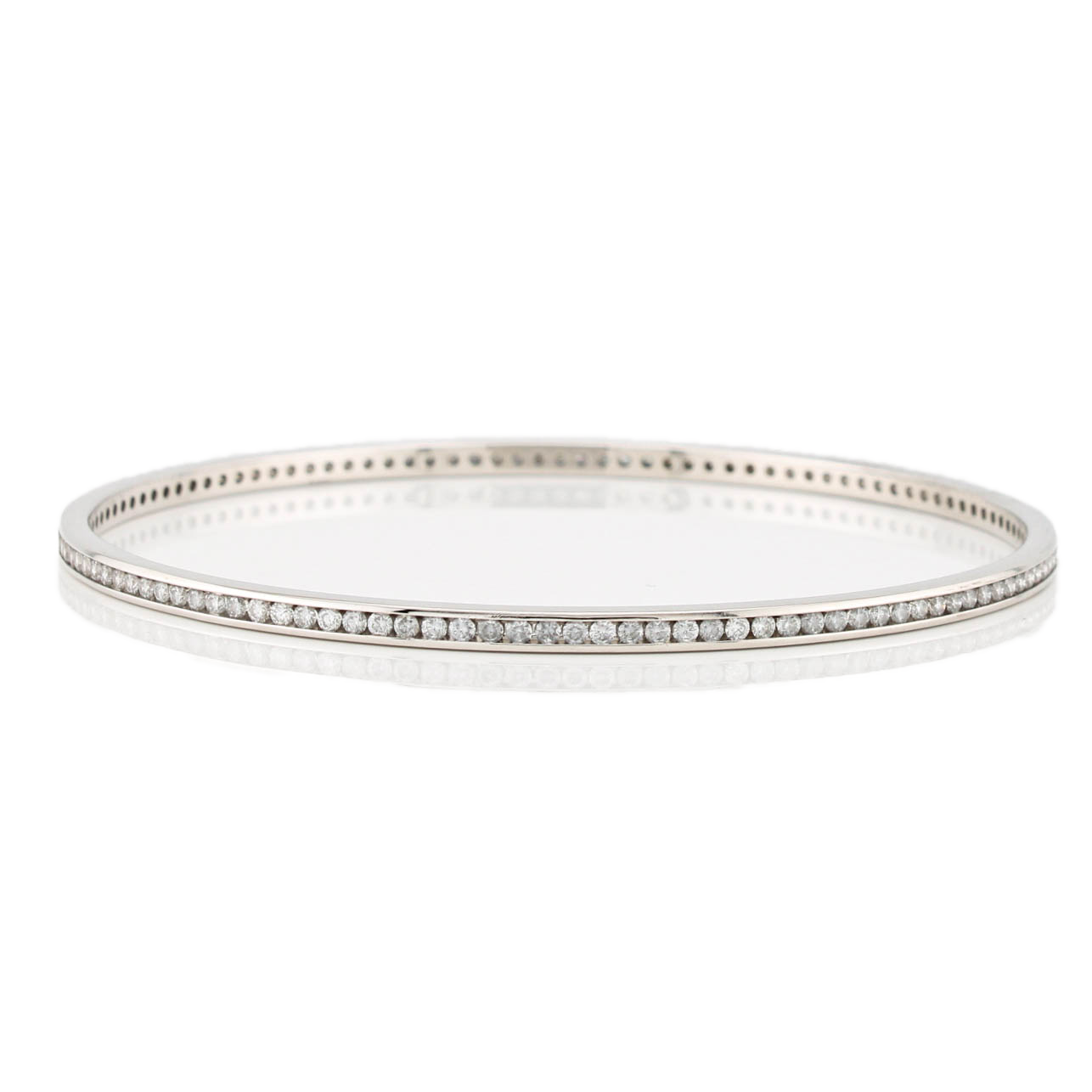 18ct White Gold Round Diamond Bangle 2.20ct Total