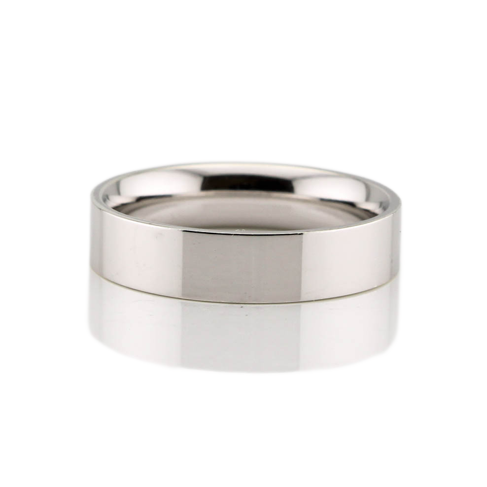 Pre-Owned 9ct White Gold 5mm Flat Comfort Fit Wedding Ring