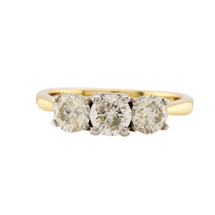 Pre-Owned 18ct Yellow Gold Diamond 3 Stone Ring Total 1.18ct Pre-Owned 18ct Yellow Gold Diamond 3 Stone Ring Total 1.18ct