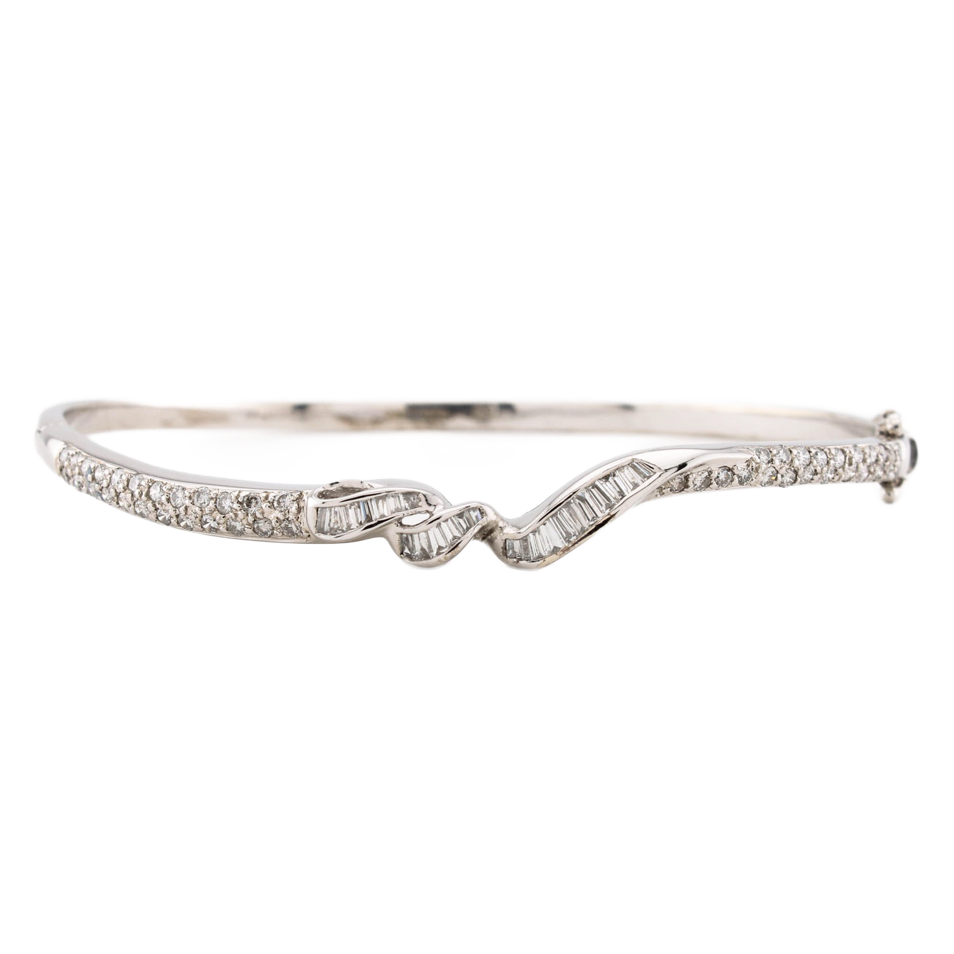 Pre-Owned 18ct White Gold Diamond Bangle 1.01ct Total Pre-Owned 18ct White Gold Diamond Bangle 1.01ct Total
