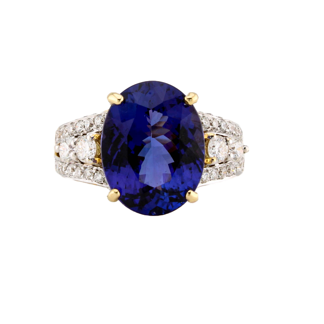 18ct Gold Tanzanite & Diamond Ring Total 1.22ct