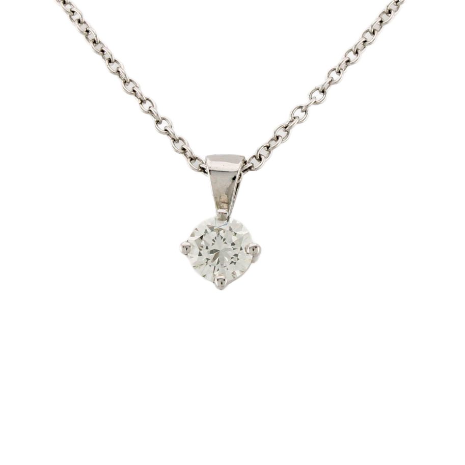 18ct White Gold Diamond Solitaire Pendant 0.38ct 18ct White Gold Diamond Solitaire Pendant 0.38ct