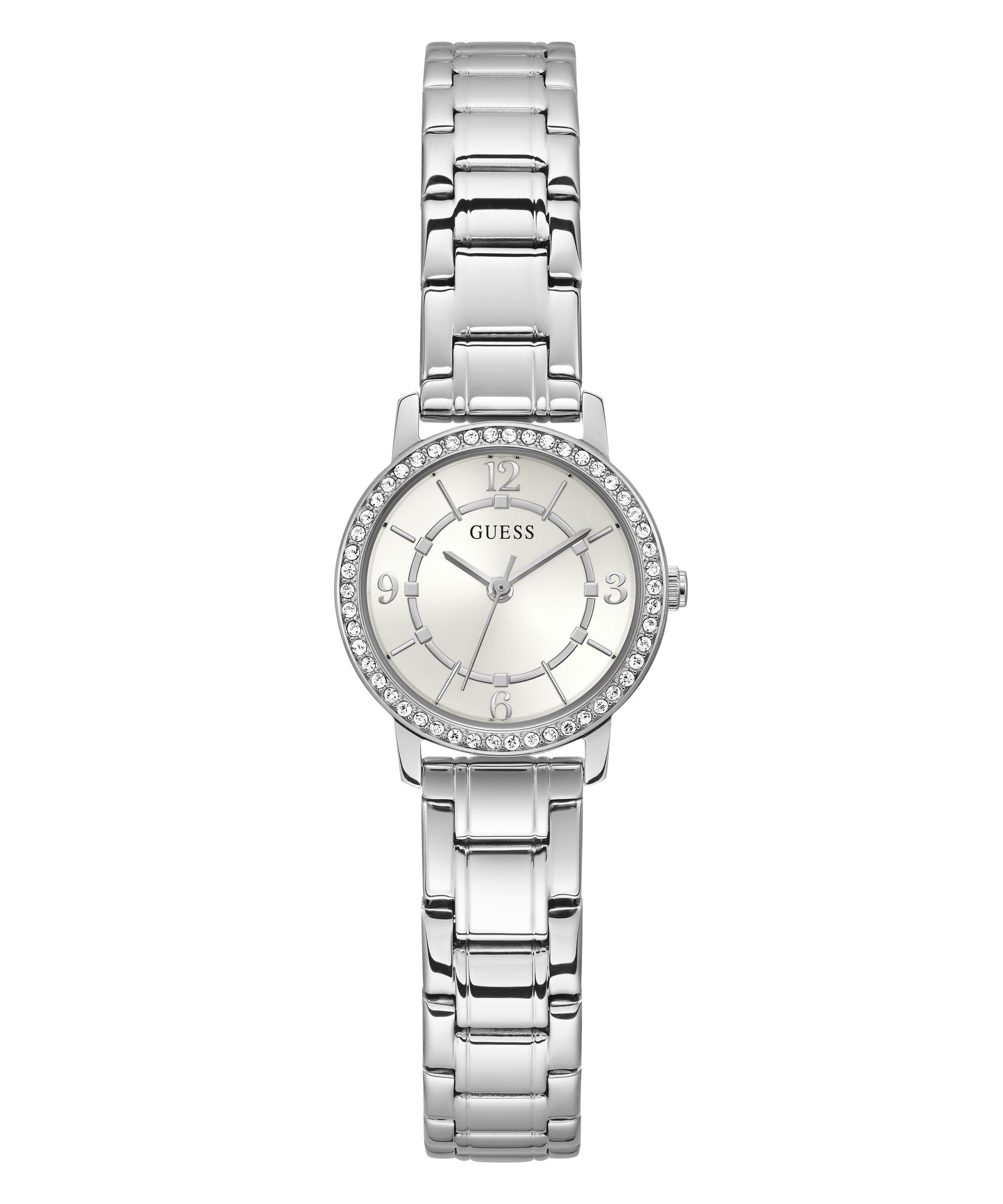 Guess Ladies Melody Silver Tone Stone Set Watch, Was £115.00