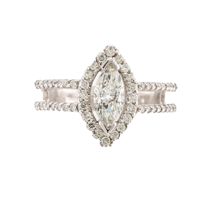 Pre-Owned 14ct White Gold Diamond Cluster Ring Total 0.80ct Pre-Owned 14ct White Gold Diamond Cluster Ring Total 0.80ct