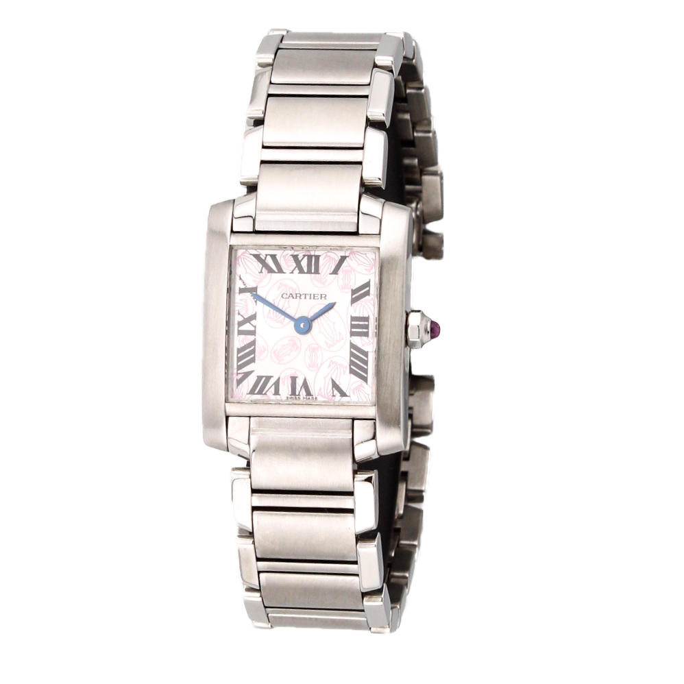 20mm Cartier Tank Francaise Watch. Pink 'Logo' Dial 20mm Cartier Tank Francaise Watch. Pink 'Logo' Dial