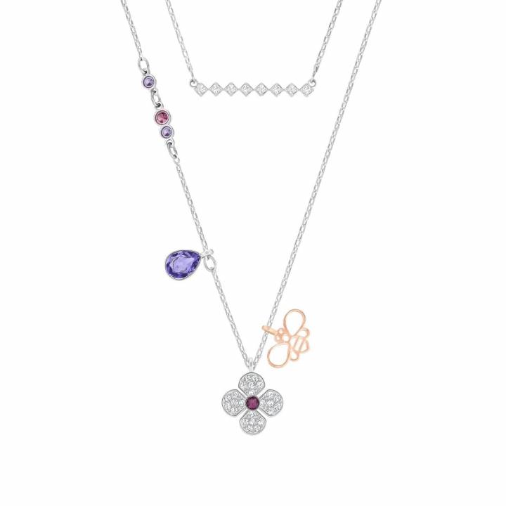 Swarovski Glowing Multicoloured Clover Necklace Set, Was £99.00 2603110