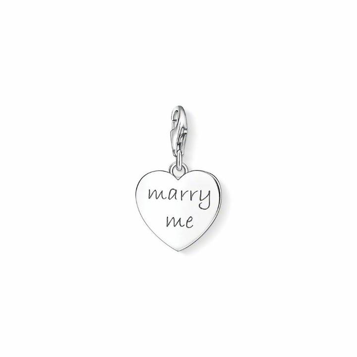 Thomas Sabo Silver 'Marry Me' Heart Charm, Was £35.00