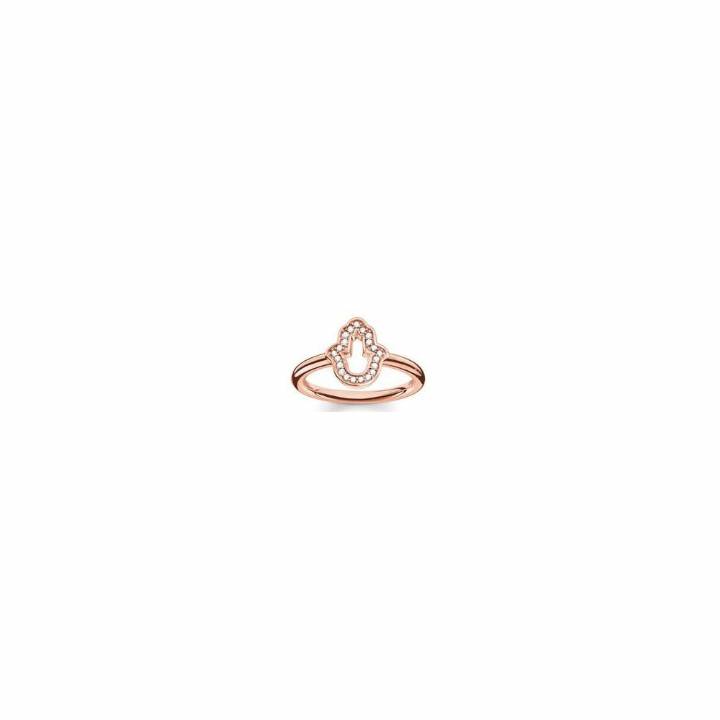Thomas Sabo Rose Gold Plated CZ Fatima Ring, Size 56, Was £80.00