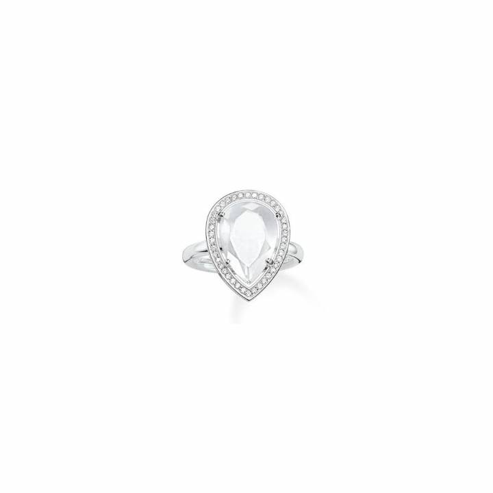 Thomas Sabo Silver Milky Quartz & CZ Ring, Size 54, Was £159.00