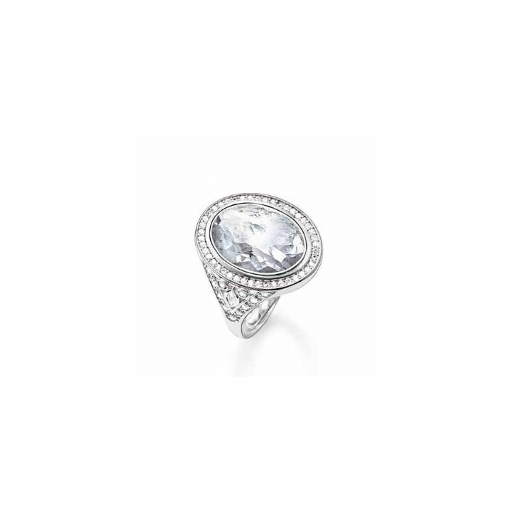 Thomas Sabo Silver Large Oval CZ Ring, Size 54, Was £179.00
