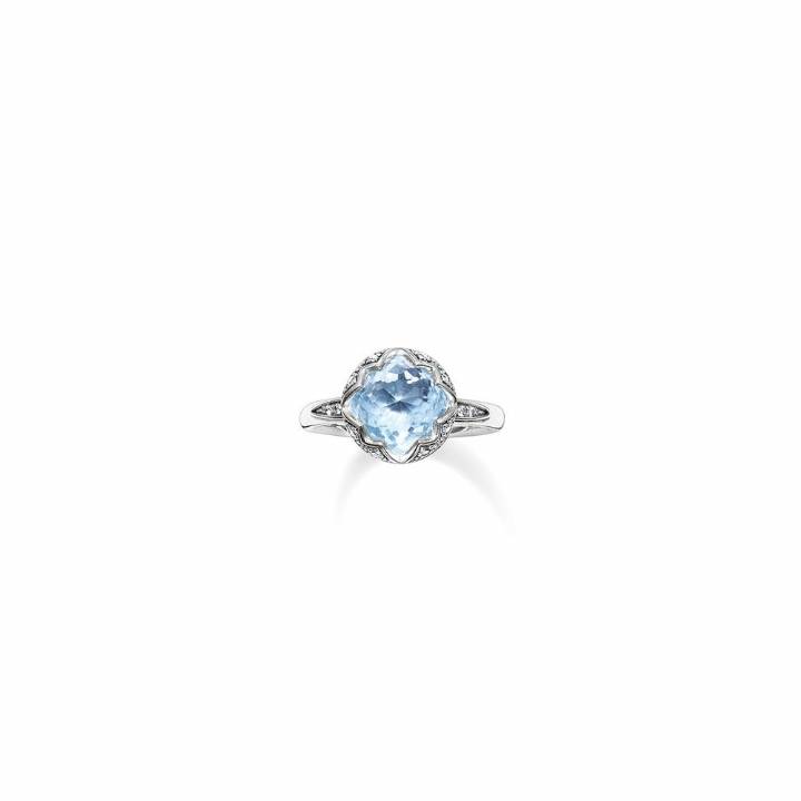 Thomas Sabo Silver Light Blue Lotus Ring, Sizeb 56, Was £139.00 2304188
