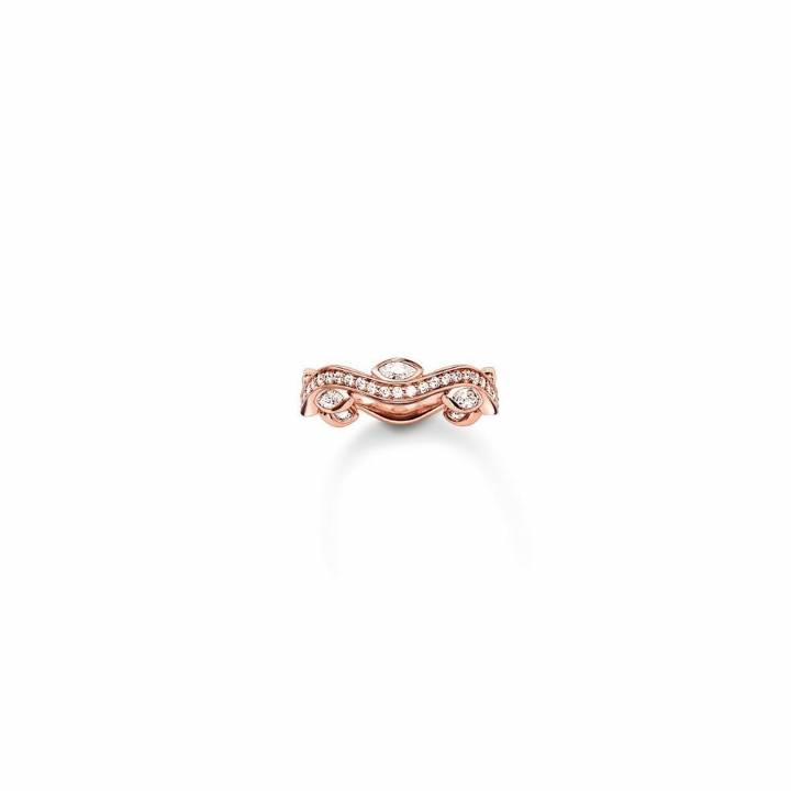 Thomas Sabo Rose Gold Plated CZ Wave Ring, Size 54, Was £155.00