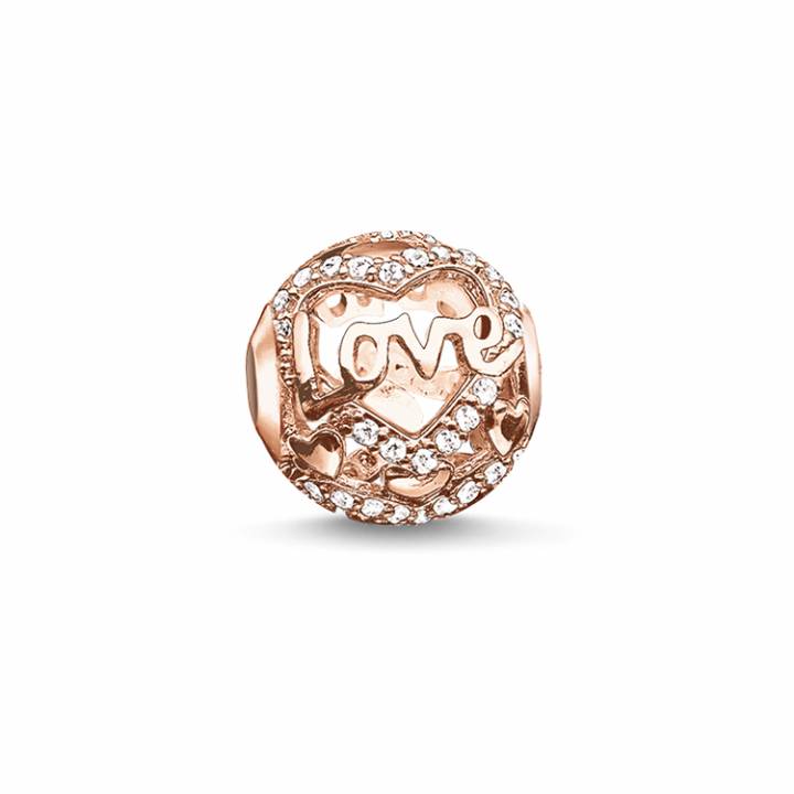 Thomas Sabo Rose Plated Heart Of Love Karma Bead, Was £89.00