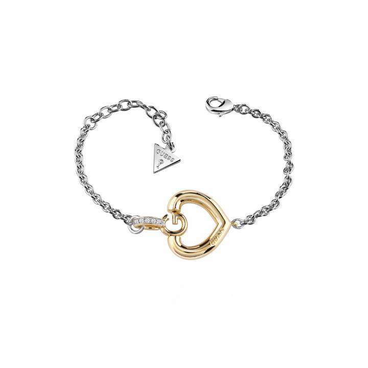Guess Rhodium & Gold Plated Gisele Bold G Bracelet, Was £49.00 1401640