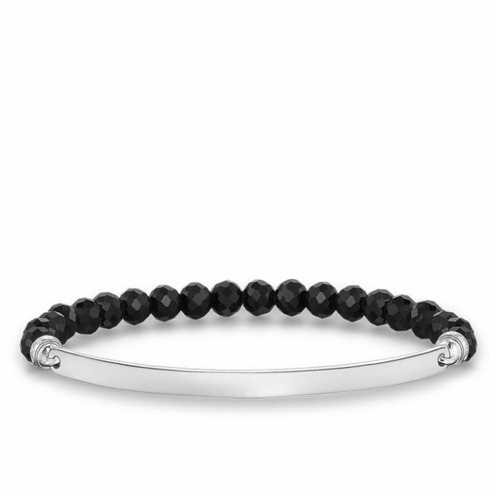 Thomas Sabo Silver Love Bridge Obsidian Bracelet, Was £89.00 2315001