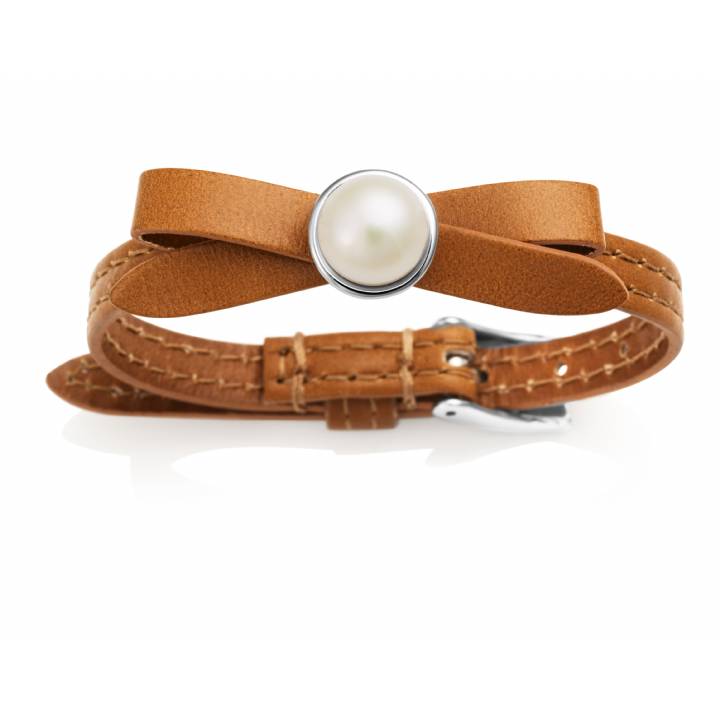 Jersey Pearl Joli Chocolate Leather & Pearl Bracelet, Was £85.00 1414025