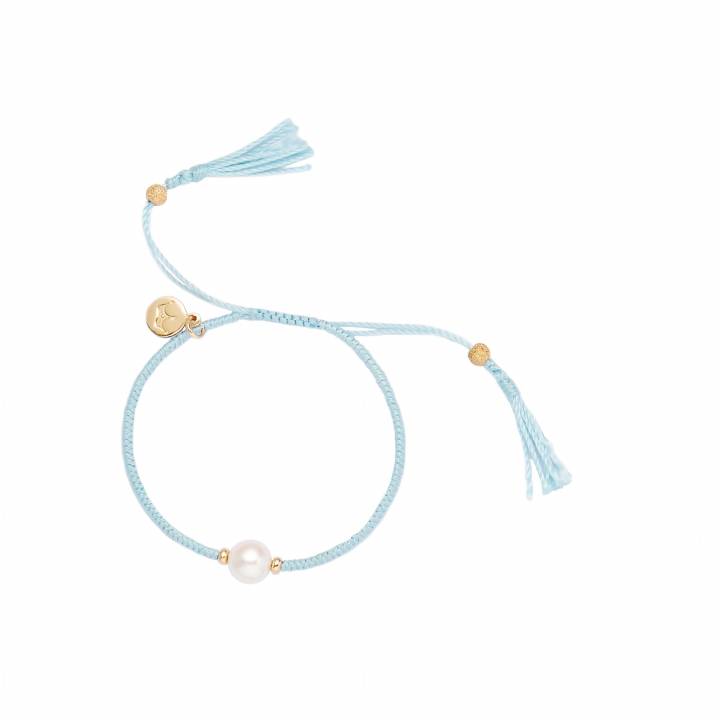 Jersey Pearl Freshwater Pearl Sky Blue Tassel Bracelet, Was £30