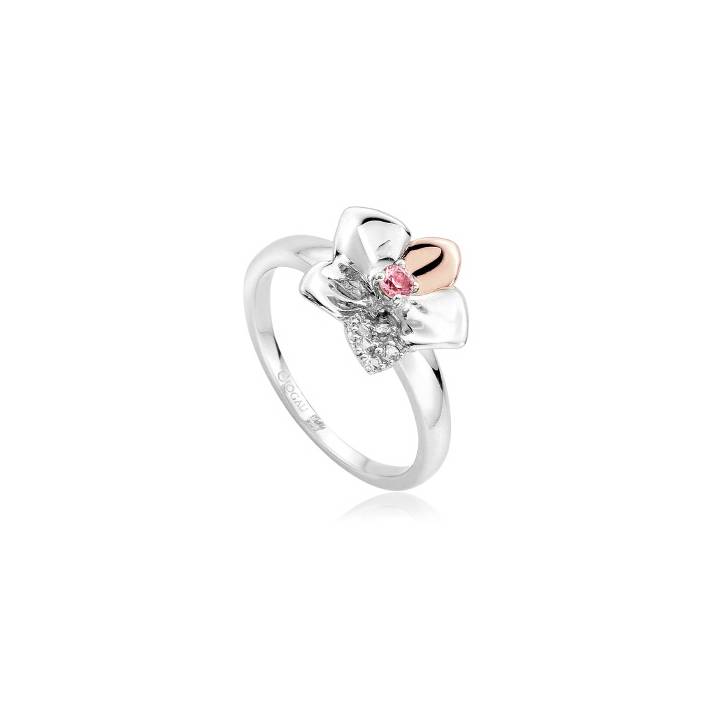 Clogau Silver Pink & White Sapphire Orchid Ring, Was £169.00