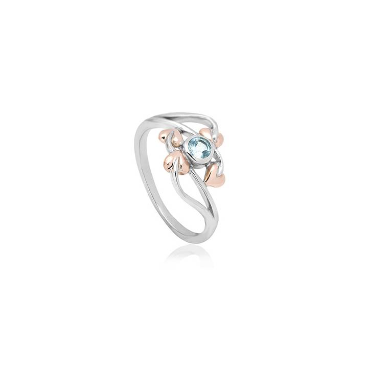 Clogau Silver, Gold & Aquamarine Love Vine Ring, Was £149.00