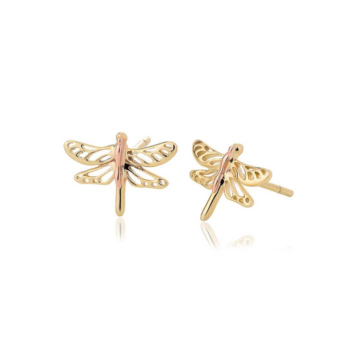 Clogau 9ct Gold Damselfly Stud Earrings, Was £250.00 1415339