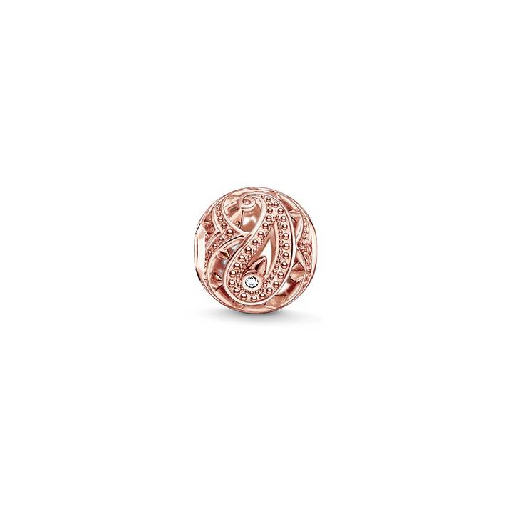 Thomas Sabo Rose Gold Plated CZ Paisley Karma Bead, Was £59.00 2314276