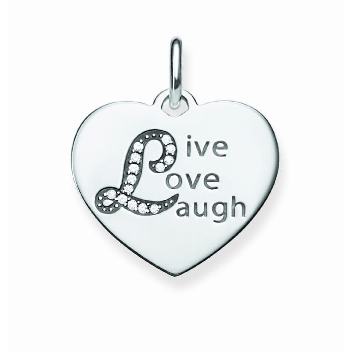 Thomas Sabo CZ 'Live, Love, Laugh' Heart Pendant, Was £59.00