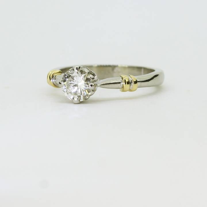 Pre-Owned Platinum & 18ct Diamond Solitaire Ring 0.51ct 1601089