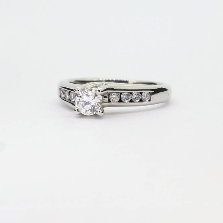 Pre-Owned 18ct White Gold Diamond Solitaire Ring 0.50ct Total