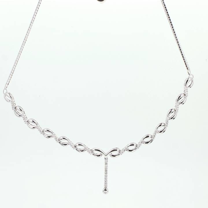Pre-Owned 18ct White Gold Diamond Necklet Total 0.90ct 1607560