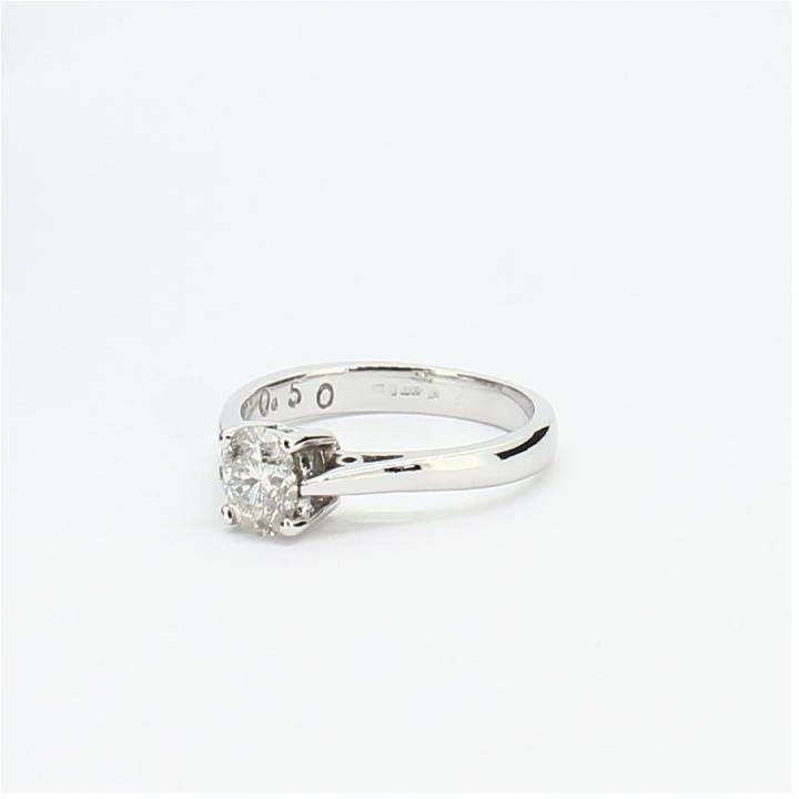 Pre-Owned 18ct White Gold Diamond Solitaire Ring 0.50ct 1601039