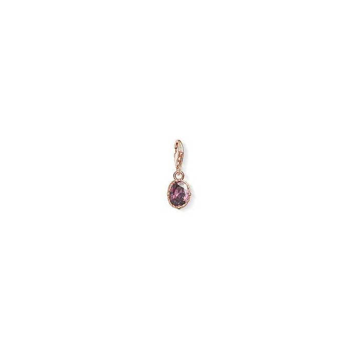 Thomas Sabo Rose Gold Plated Oval Purple Stone Charm, Was £49 2308370