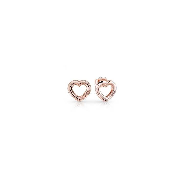 Guess Grace Rose Gold Plated Open Heart Stud Earrings Was £19.00