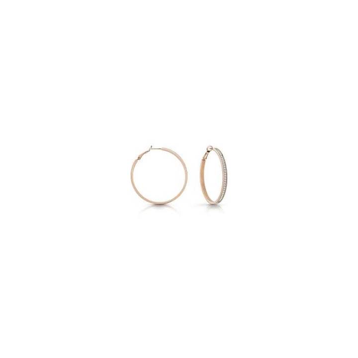 Guess Rose Gold Plated Crystal Pave Hoop Earrings Was £39.00