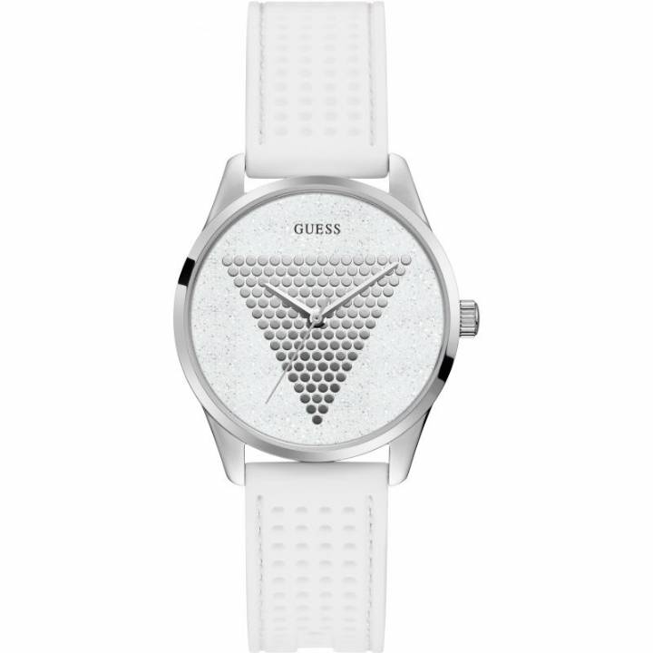Guess Ladies Imprint White Strap Watch, Was £99.00
