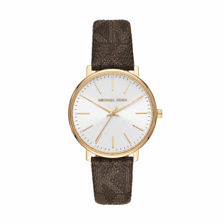 Michael Kors Pyper Gold Plate & Brown Strap watch, was £169.00