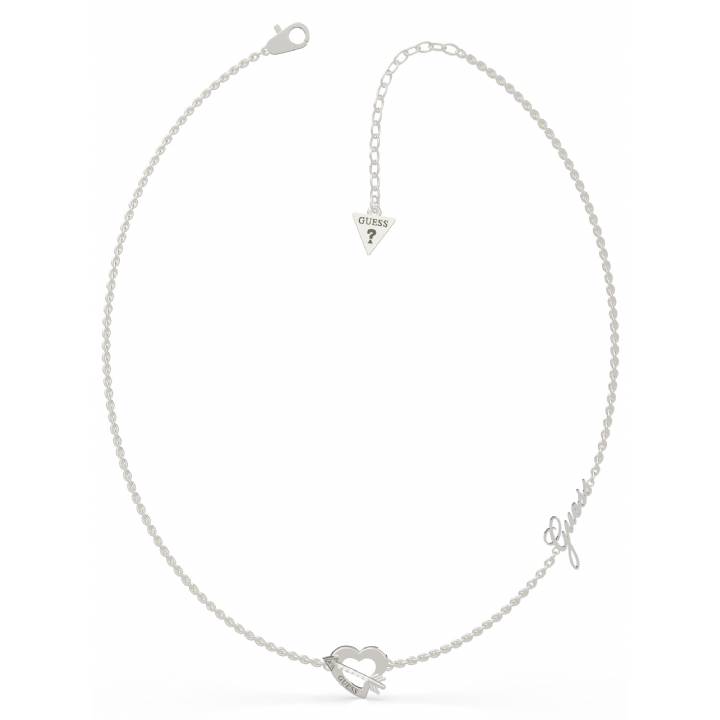 Guess Rhodium Plated Heart & Arrow Necklace, Was £39.00 1401802