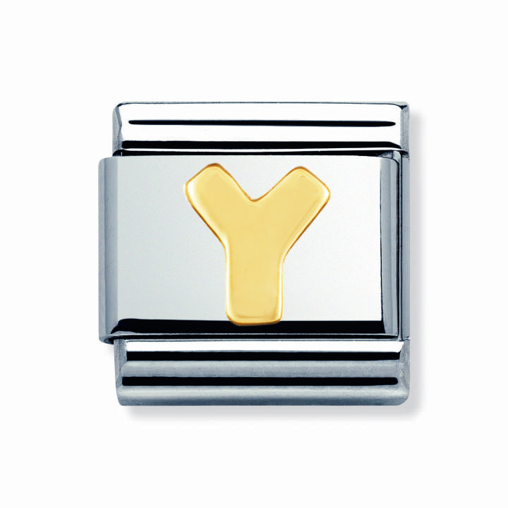 Nomination Steel & 18ct Gold Initial 'Y' Charm