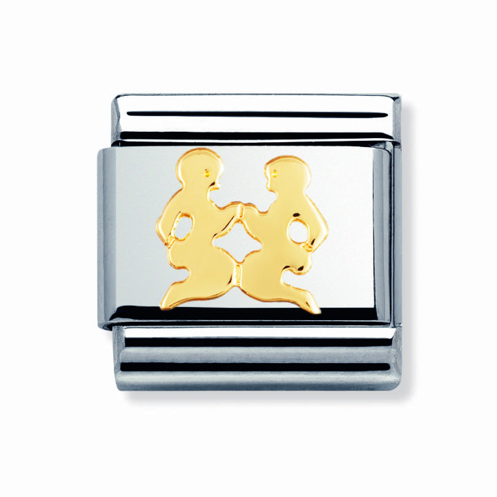 Nomination Steel & 18ct Gold 'Gemini' Zodiac Charm 2401029