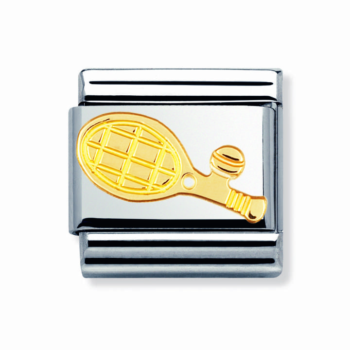 Nomination Steel & 18ct Gold Tennis Racket Charm 2401045
