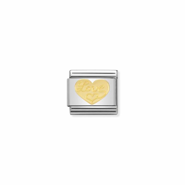 Nomination Steel & 18ct Gold 'Love' With Rose Charm