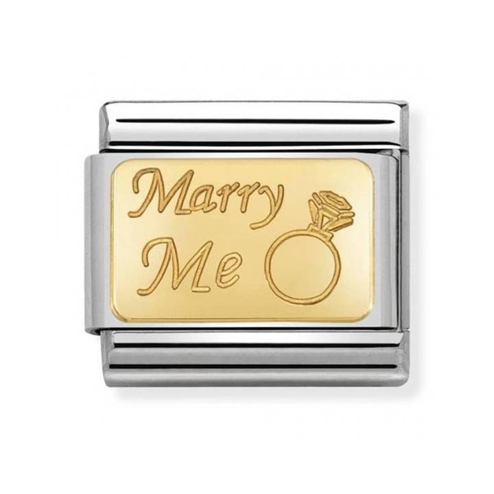 Nomination Steel & 18ct Gold 'Marry Me' Charm 2401611