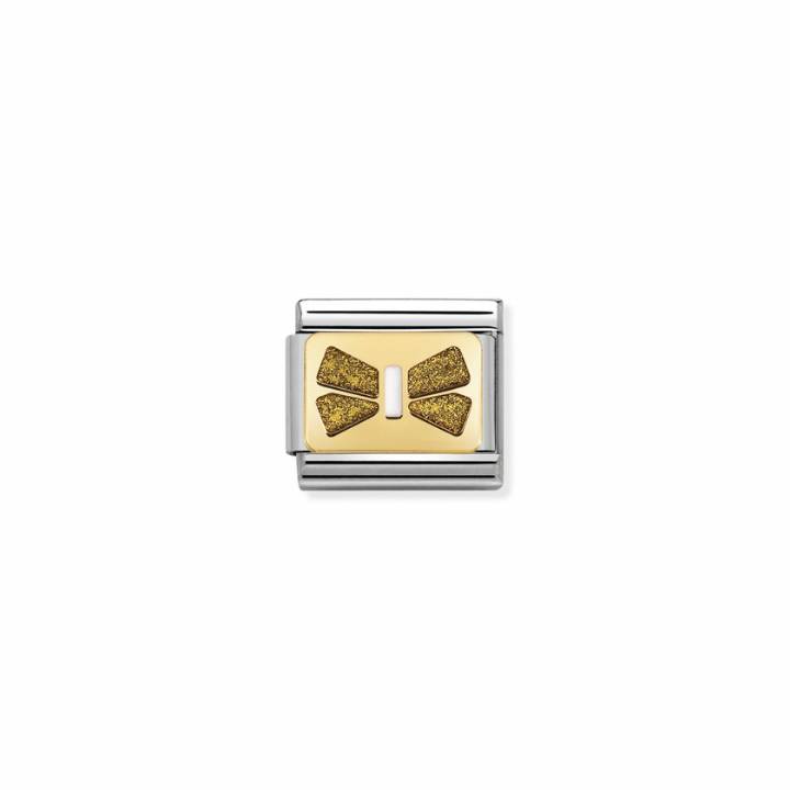 Nomination Steel & 18ct Gold Glitter Bow Charm 2401455