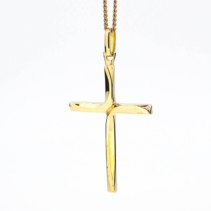 Pre-Owned 18ct Yellow Gold Twist  Cross Pendant