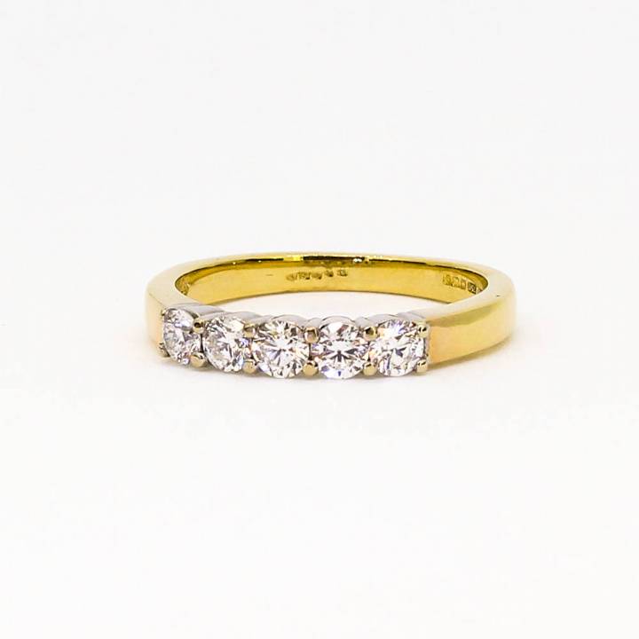 Pre-Owned 18ct Yellow Gold Diamond 5 Stone Ring Total 0.52ct 7105090
