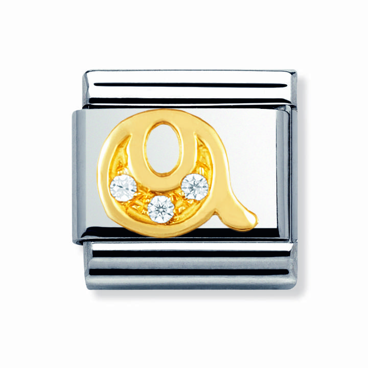 Nomination Steel & 18ct Gold CZ Initial 'Q' Charm 2401146