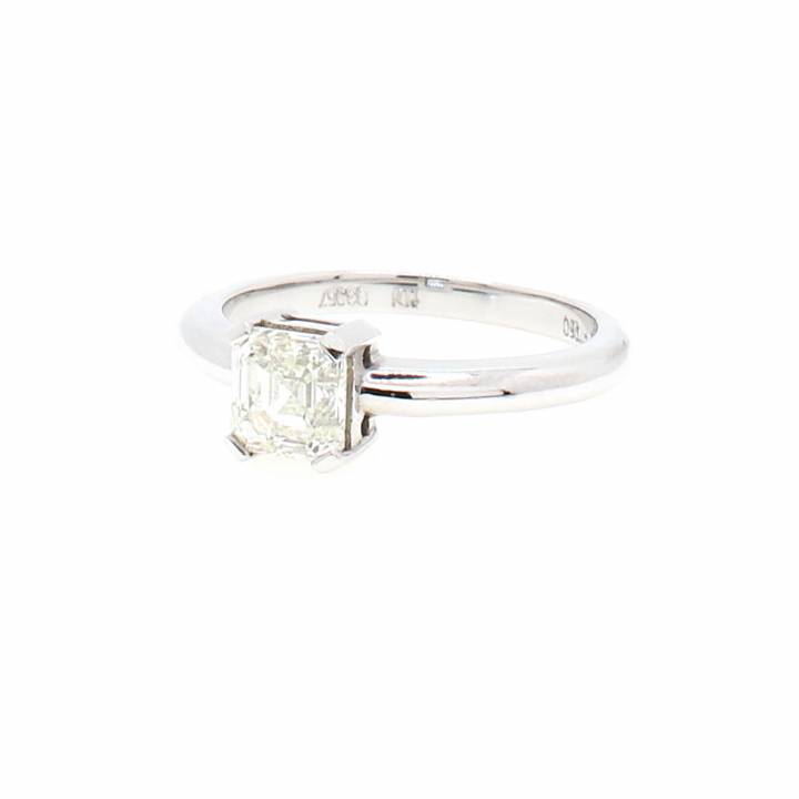 Platinum Asscher Diamond Solitaire Ring 1.02ct