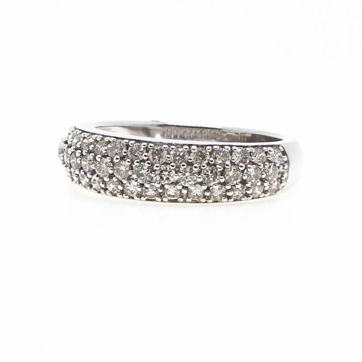 18ct White Gold Diamond Pave Band Ring Total 1.06ct