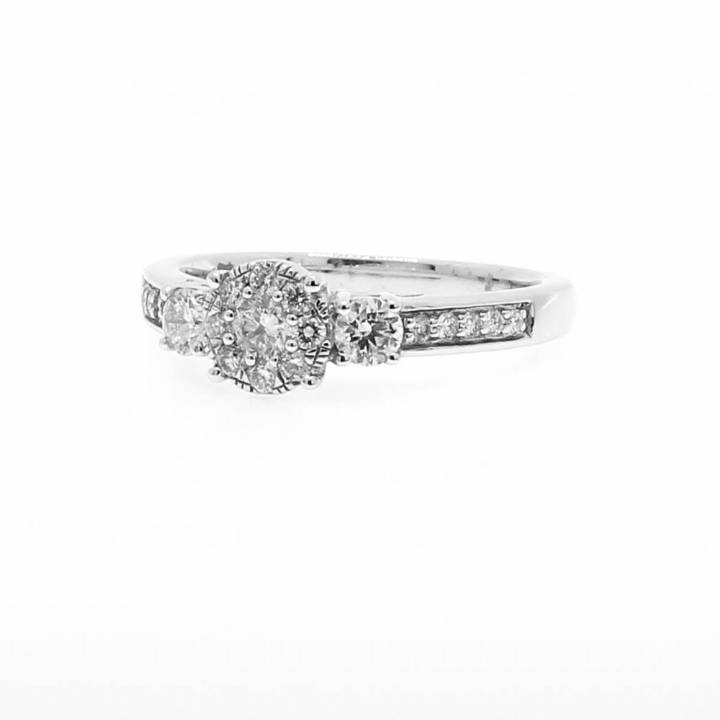 18ct White Gold Diamond Cluster Ring Total 0.50ct