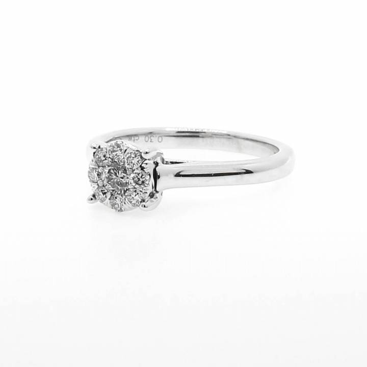 18ct White Gold Diamond Cluster Ring Total 0.30ct 0522169